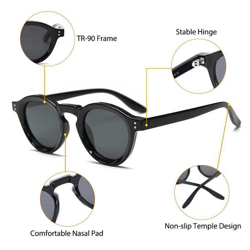 CATERSIDE Round Polarized Sunglasses Men Vintage TR90 Frame High-Quality Sun Glasses for Women Driving Fishing Eyewear UV400 Z250411