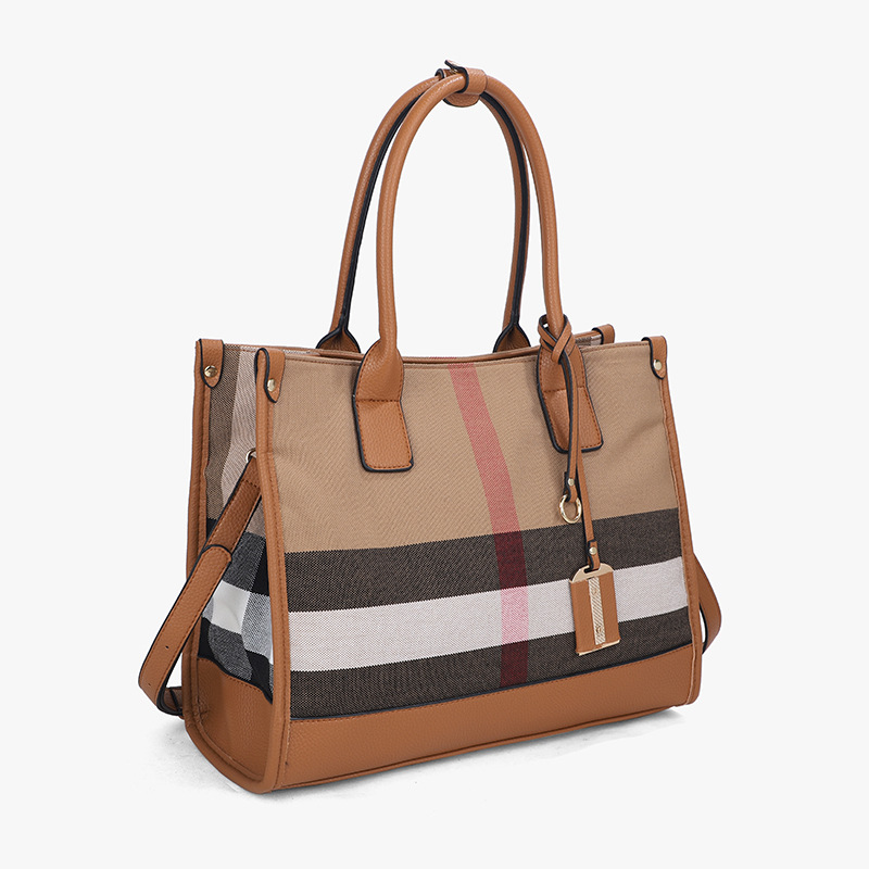 Fashion Bag 2025 New Color Block Tote Bag for Women, Large Capacity Luxury Designer Handbag, Multiway Shoulder Crossbody Bag for Work & Travel