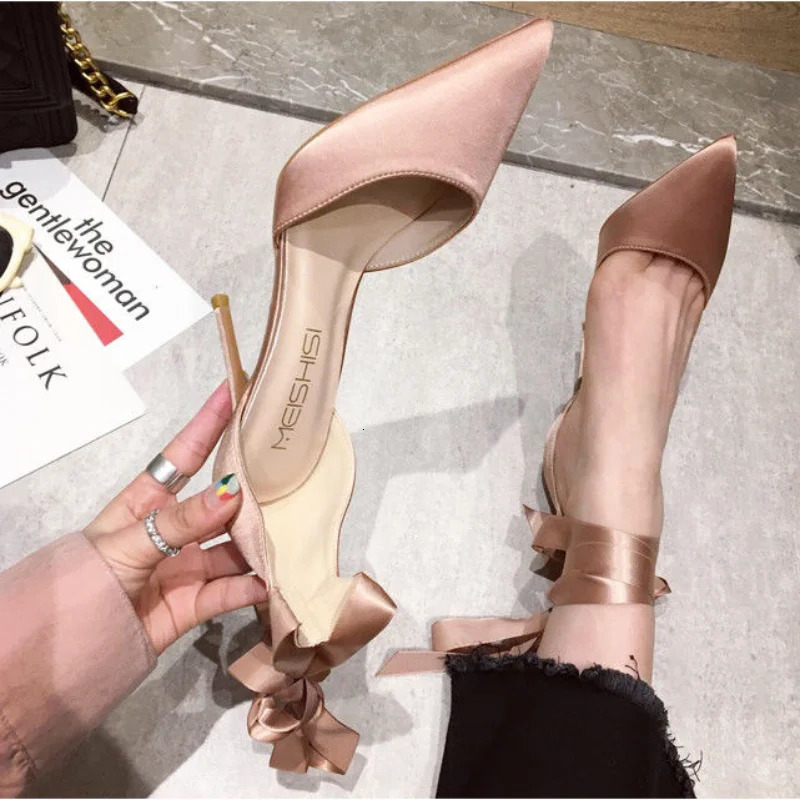 Womens Sandals Pointed Toe Strappy Thin Heels Ladies Shoes Sexy Summer Comfort Pvc Sale Offers Wholesale The 251030