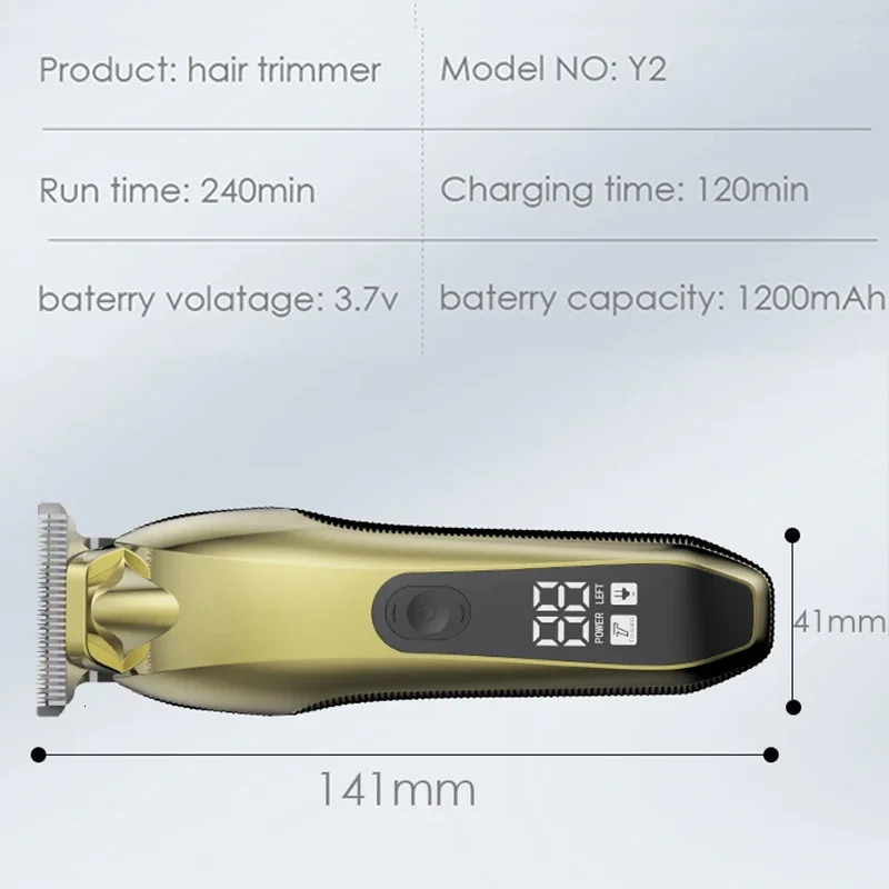 Electric Hair Trimmer Baldheaded USB Rechargeable Cordless Shaver Trimmer 0mm Men Barber Hair Cutting Machine Hair Clipper 251030