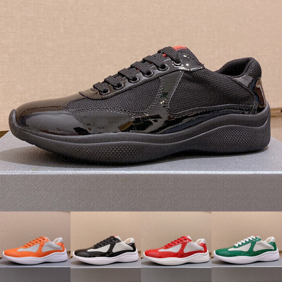 Women Sneakers Designer Patent Leather Mesh Men Trainers Outdoor Sports Casual Breathable Running Shoes Black White Red Blue Green Daily Outfit Eu 35-47