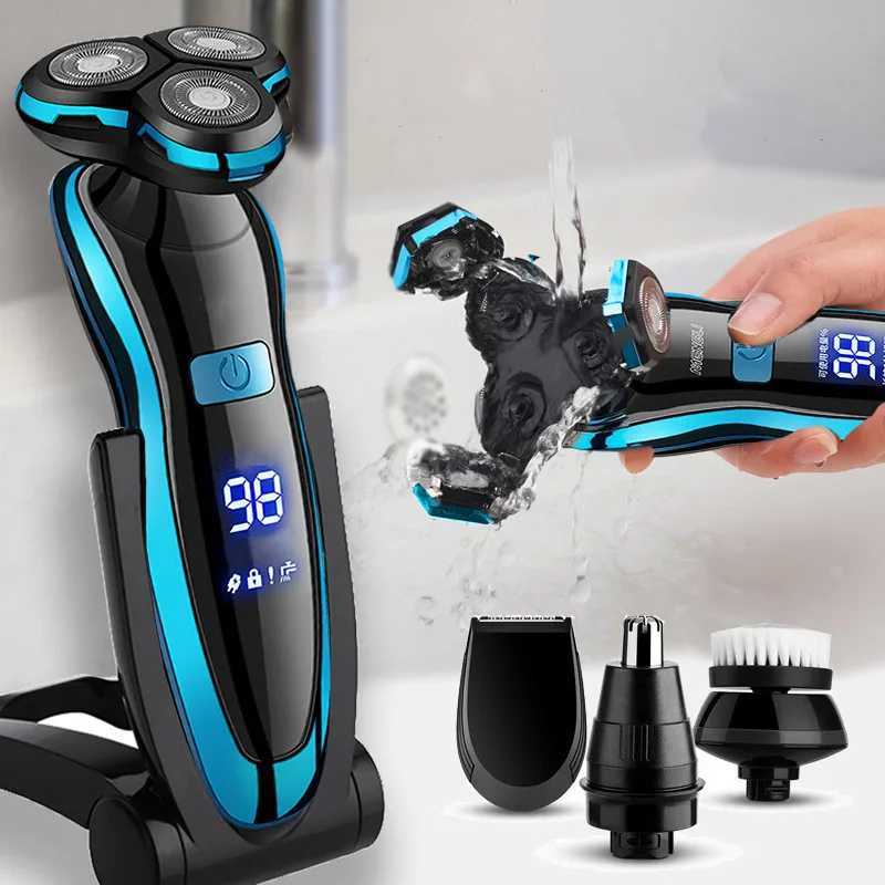 Mens electric shaver waterproof electric shaver beard trimmer wet dry dual-purpose shaver facial trimmer Z250402