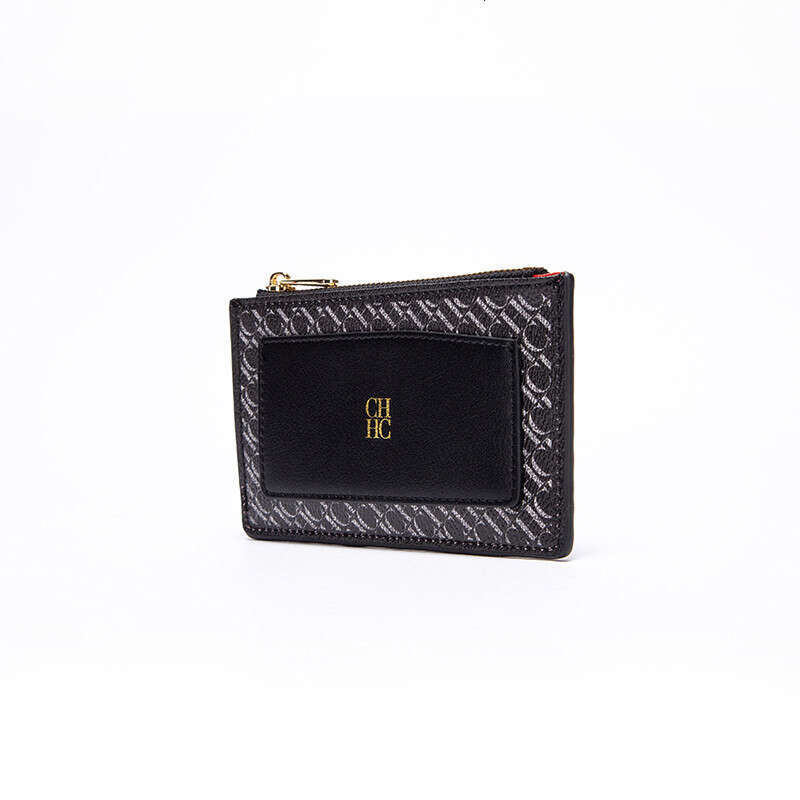 CHHC Women's Fashion Style Long Wallet Zipper Letter Printing Bag High Texture Leather