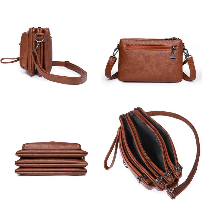 Women 2025 Sac A Main High Quality Soft Leather Multilayer Purse And Handbags Designer Female Shoulder Crossbody Bags For