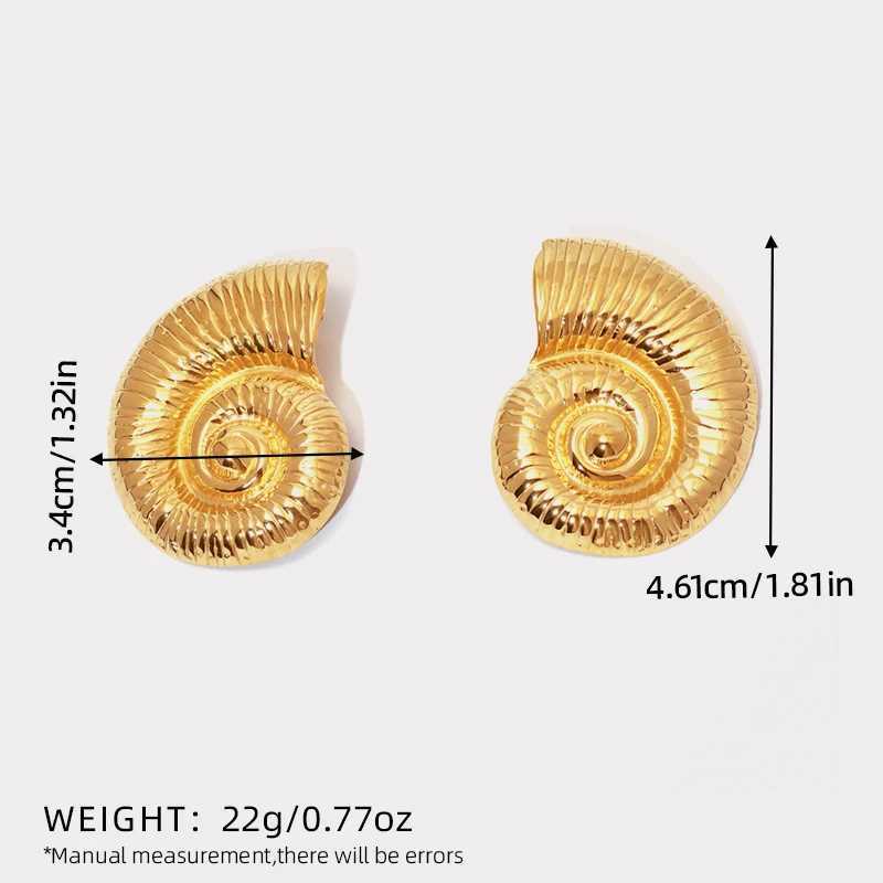 Conch shaped stainless steel earrings suitable for women anti allergic fashionable and charming jewelry holiday gifts Y250401
