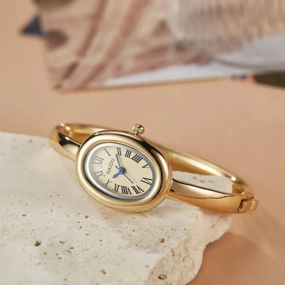 Fashionable Elegant ladies Bracelet Watch Roman Numeral Oval Waterproof Womens Quartz Watch reloj 251031