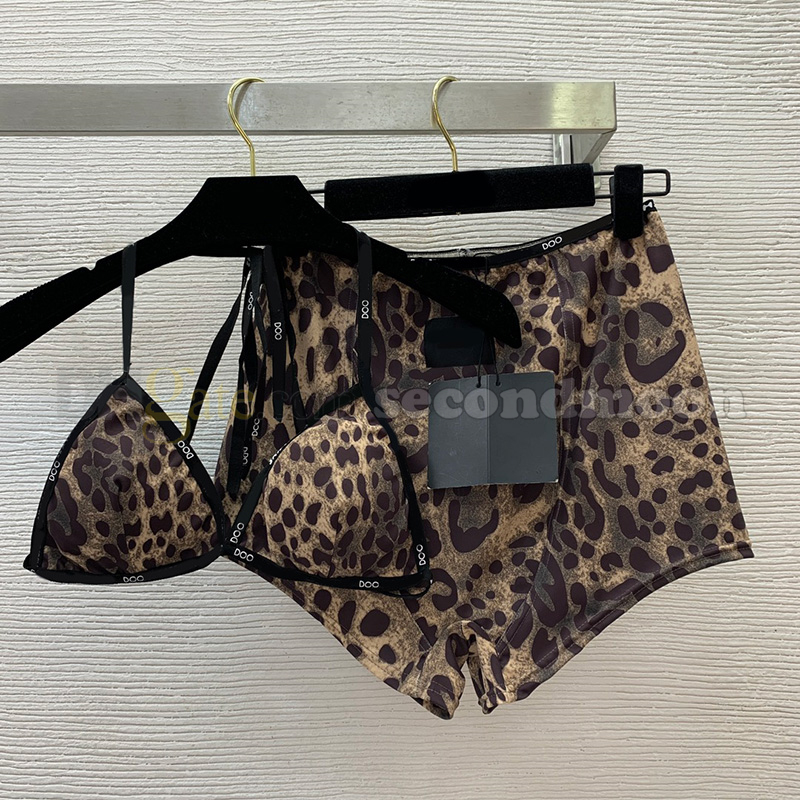 Leopard Print Tracksuit Women High Waist Shorts V Neck Vests Summer Sport Outfit Woman Tracksuits