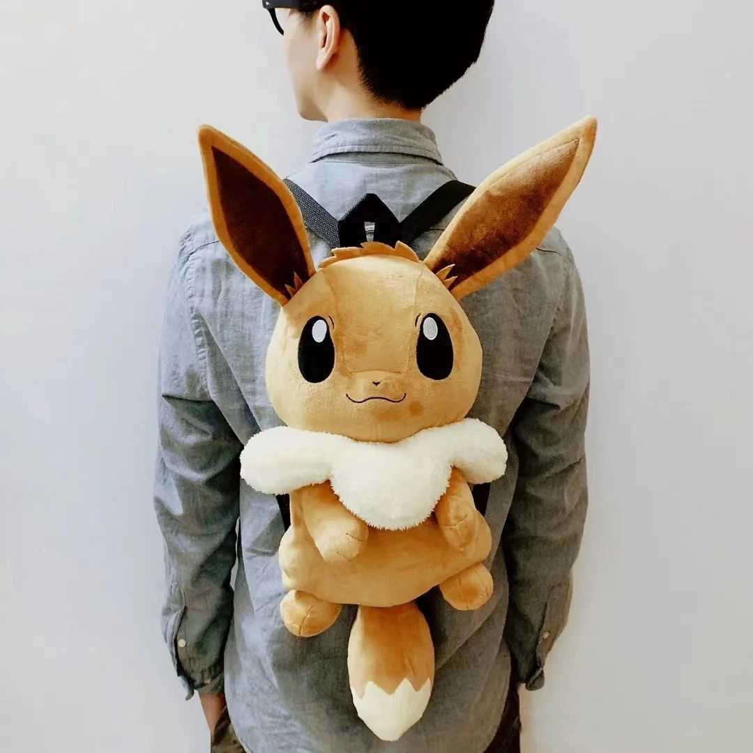 Cute Pocket Monsters Eevee Backpack Kawaii Plush Bag School Bag Couple Backpack Role Playing Prop Christmas Gift X250402