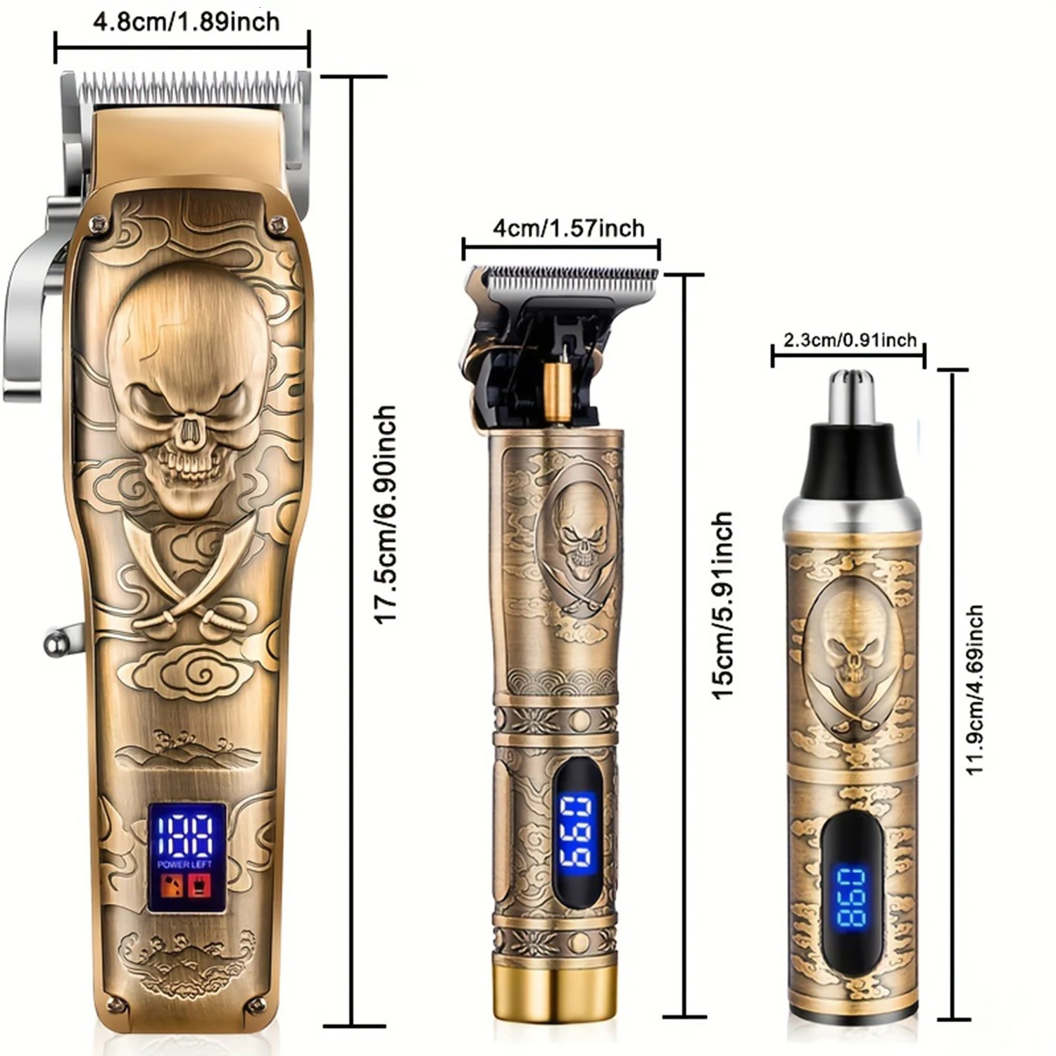 Hair Clipper for Men Zero Gapped Nose Hair Trimmer Set Professional Barber for Haircut Cordless Rechargeable Beard Trimmer 251030