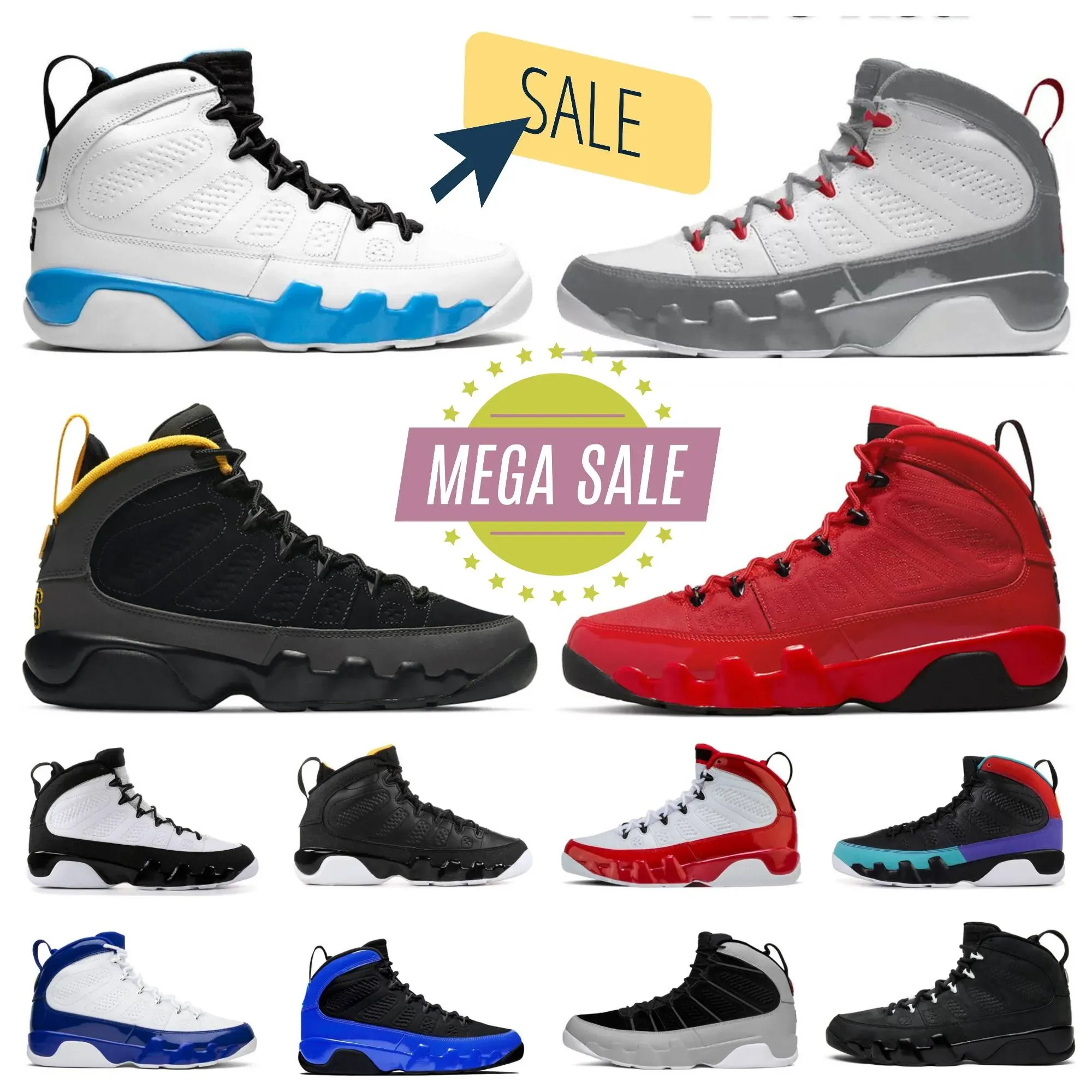 Designer 9s men's J9 black and white retro thick bottom non-slip wear-resistant outdoor basketball sports shoes