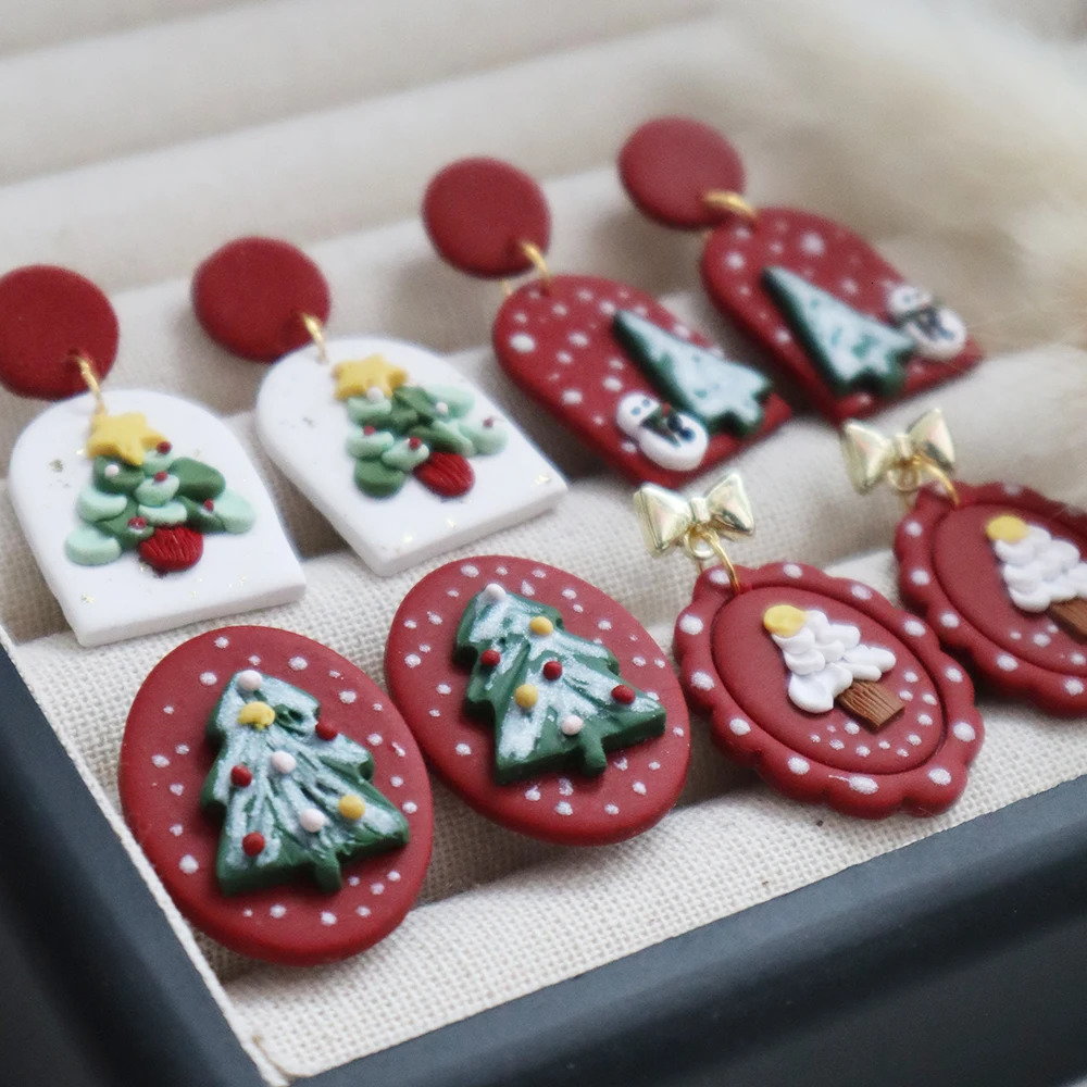 2025 Christmas Snowman Dangle Earrings for Women Girls Christmas Tree Pendant Earring Gingerbread Man Stud Earring Gift Jewelry 251031