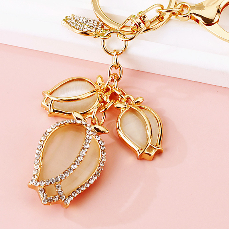 Elegant Floral Design Women's Metal Key Ring with Wholesale Options