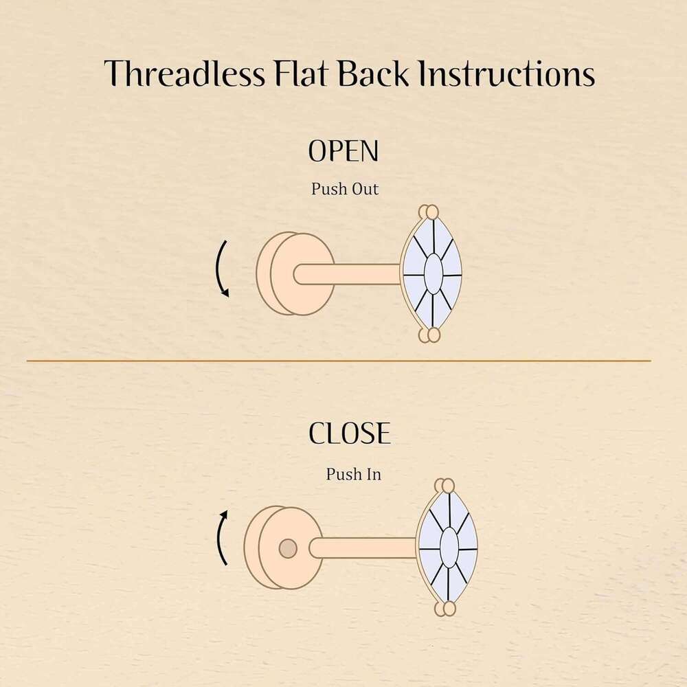 20G Push-in Threadless Flat Back Women Mens Surgical Steel Stud Earrings for Sensitive Ears, 14K Gold Plated Pearl Opal Ball Heart CZ Cartilage Earrin