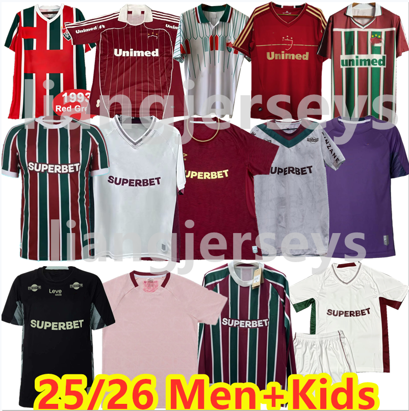 Retro Fluminense Soccer Jerseys JOHN KENNEDY PH GANSO MARCELO C.CANO ANDRE Home And Away 2025 2026 Football Shirts for uniform men's and children's set football shirt
