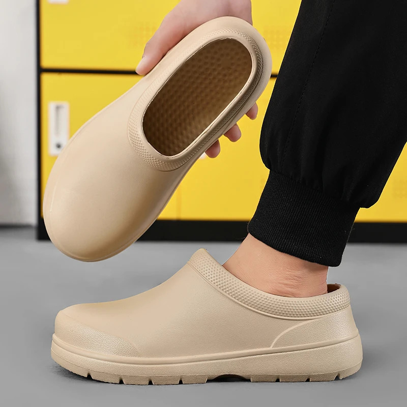 Mens EVA Chef Shoes Anti slip Waterproof Oil Comfortable Workers Slippers Outdoor Fishing 250402