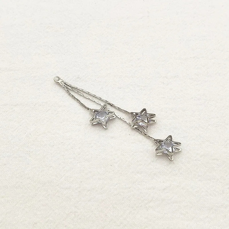 Arrival 63x11mm 50pcs Cubic Zirconia Star Chain Charm for Handmade Necklace Earring DIY PartsJewelry Findings Components 251030