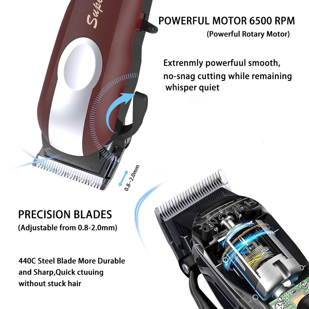 Professional Hair Clipper Powerful Lithium Battery USB Chargeable Trimmer LED Display Home Man Beard Shaver Hair Cutting Machine 251030