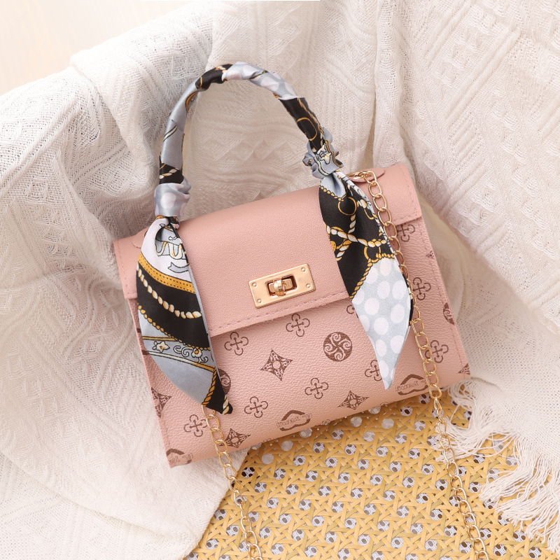 2025 New Trendy Fresh Sweet Crossbody Bag Women Spring Summer Silk scarf Print Tote Bag Casual Commuter Handbag for Ladies