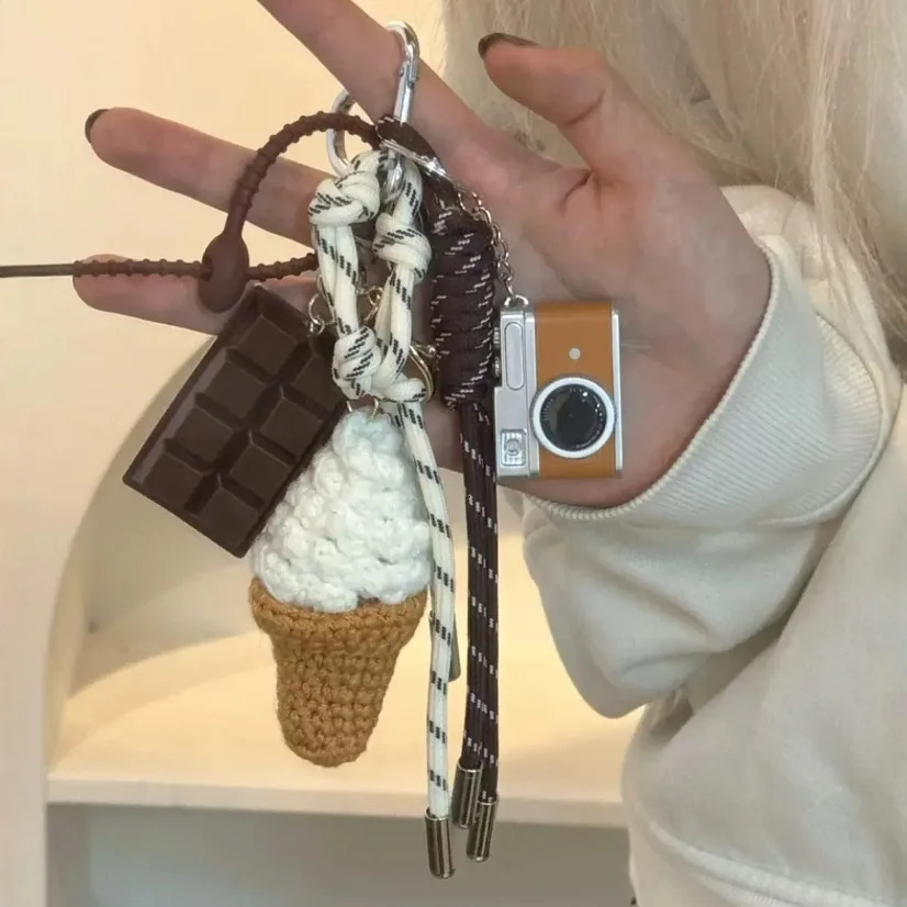 Summer Series Wind Alkaline Water Buns Woven Rope Keychain Pendant Bag Decoration Pendant Keychain Bag Accessories 251030