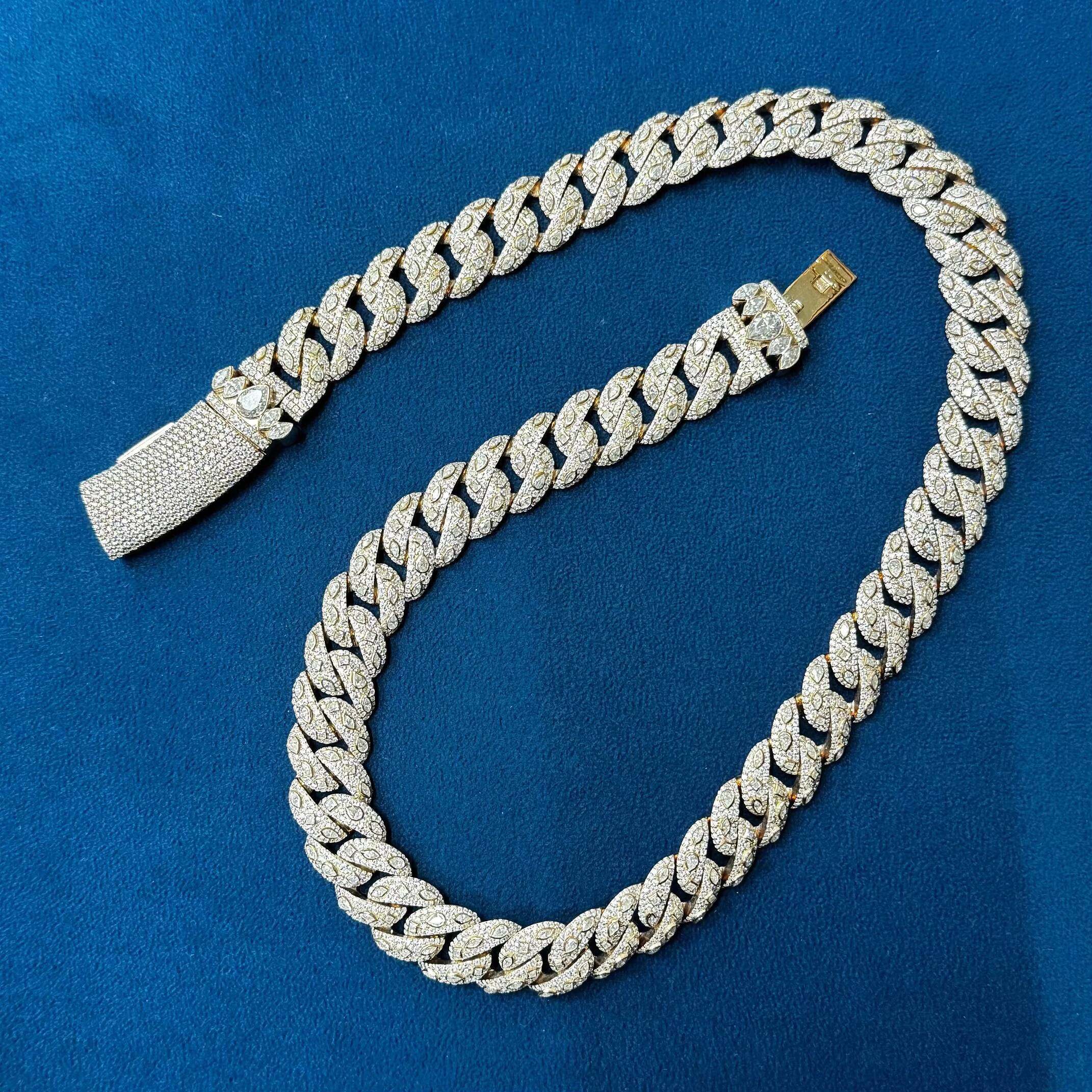 Premium Quality Moissanite Diamond Cuban Chain with Strong Clasp Stylish Design Long Lasting Shine for Men Daily Use from India