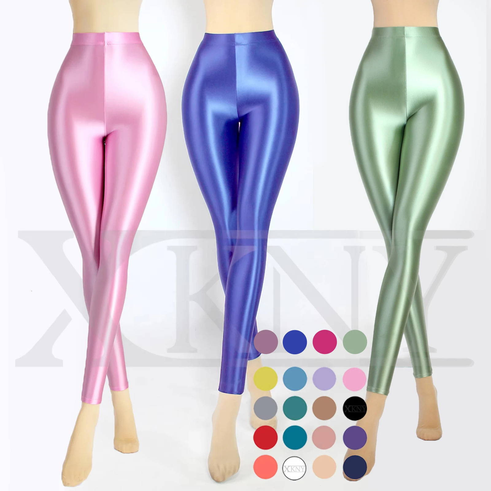 XCKNY Glossiness Series Pants High Waist Sports Fitness Shiny Yoga Tight Long Legs Elasticity Glossy 250402m