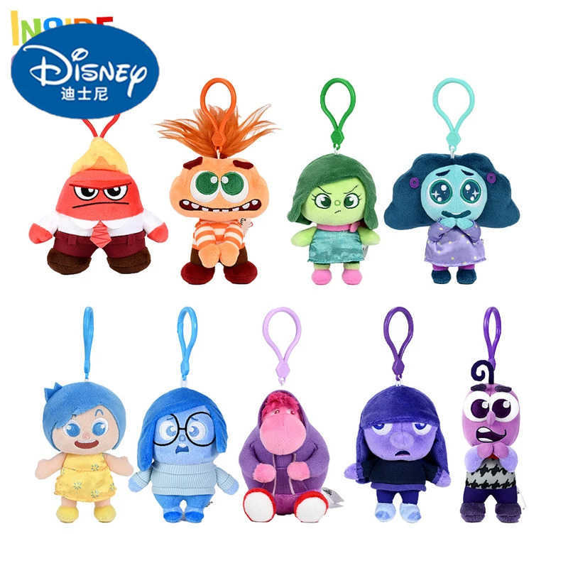 Disney Inside Out 2 Doll Keychain Disney Anime Anxiety Angry Toys Digital Keyring Bag Pendant Decoration Childrens Classic Toys Hot Selling Y250402