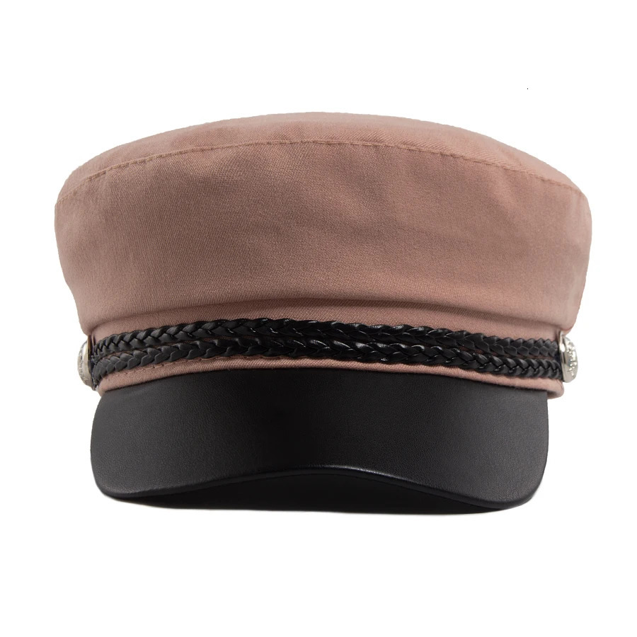 Womens Flat Cap PU Leather Brim Beret Soft Cloth Autumn Summer Visor Hat For Female Fashion sboy Caps Ladies Girls 251031