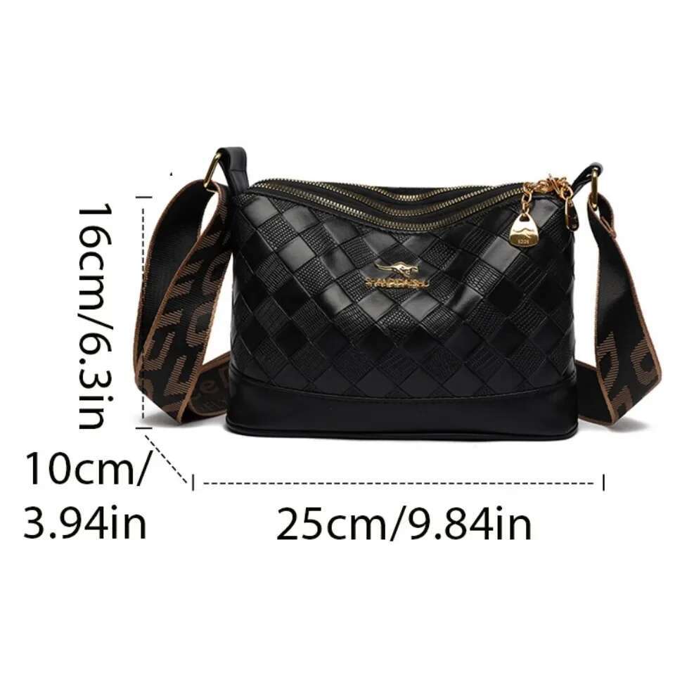 3 Layer Pockets High Quality Soft Leather Women's Shoulder Retro Female Wallet Famous Brand Designer Women Crossbody Bag Sac