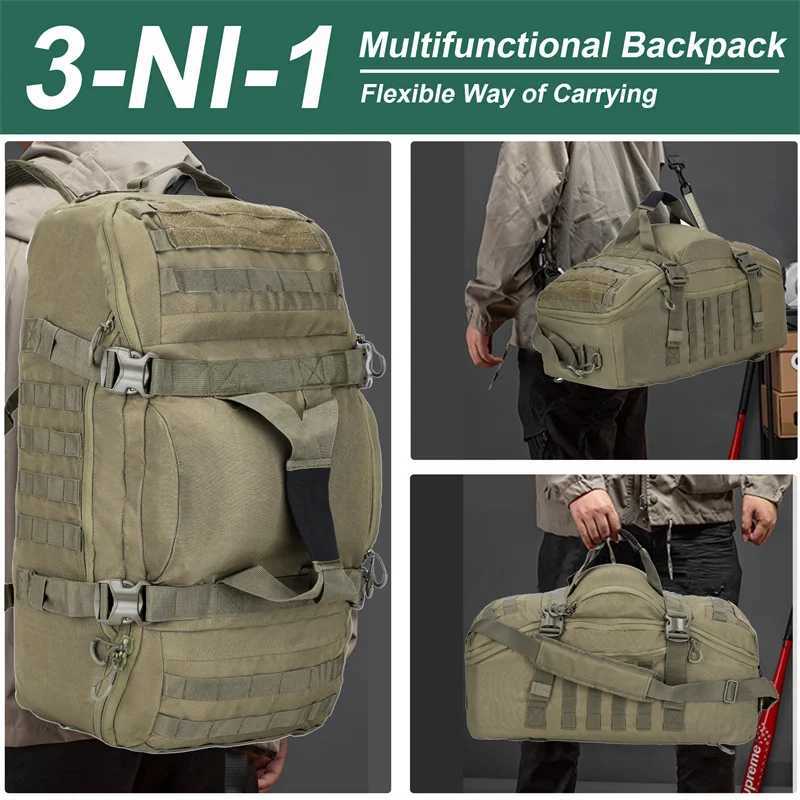 40L 60L 80L Large Duffle Bag Tactical Backpack Outdoor Camping Bags Molle Men Backpacks Travel Bag for HikingC250407
