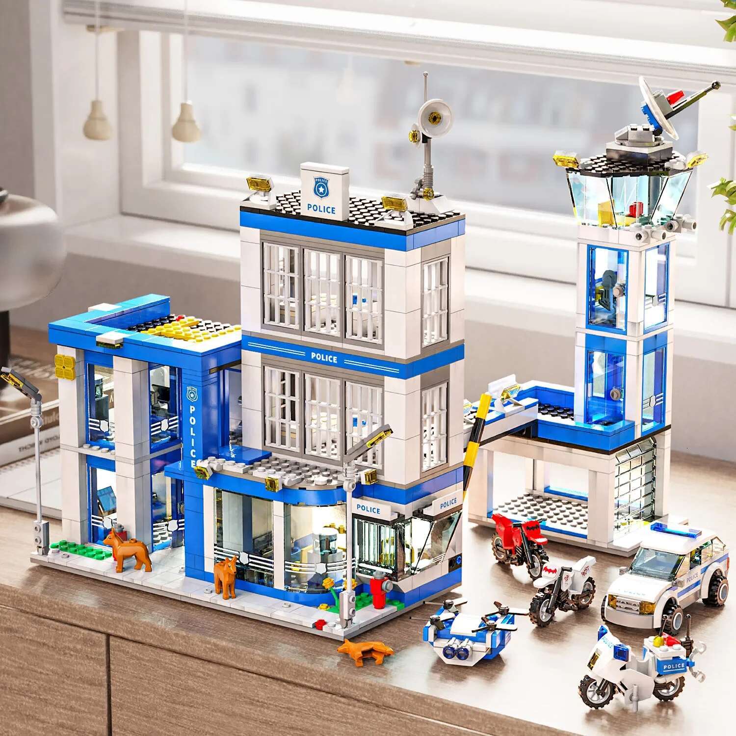 Station Sets, 833Pcs City Police Sets Toy Bricks Kit,Toy Building Kit Gift For Kid Boy Ages 6-12