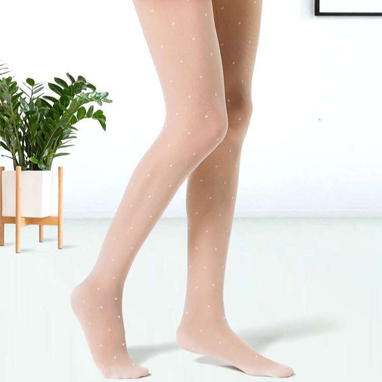Jacquard polka 8D ultra-thin T crotch small round toe transparent dot pantyhose stockings 8548 2025 new casual versatile fashion clothing
