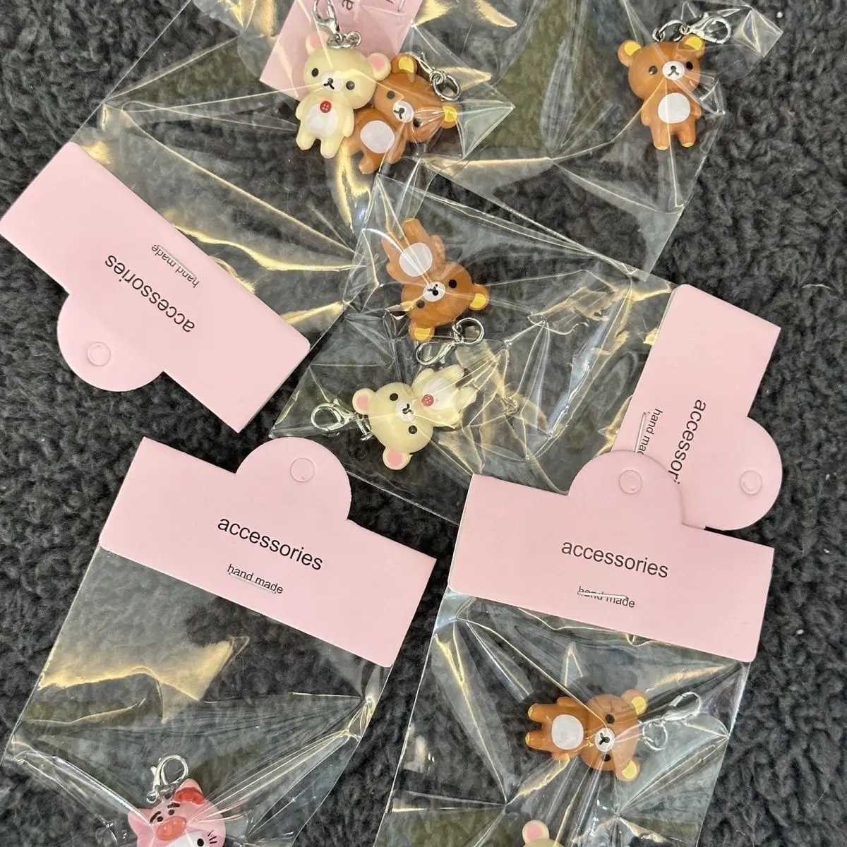 Kawaii Rilakkuma Keychain Cute Cartoon Anime Student Backpack Pendant Doll Bag Pendant Birthday Gift 3D Girl Toy W250402