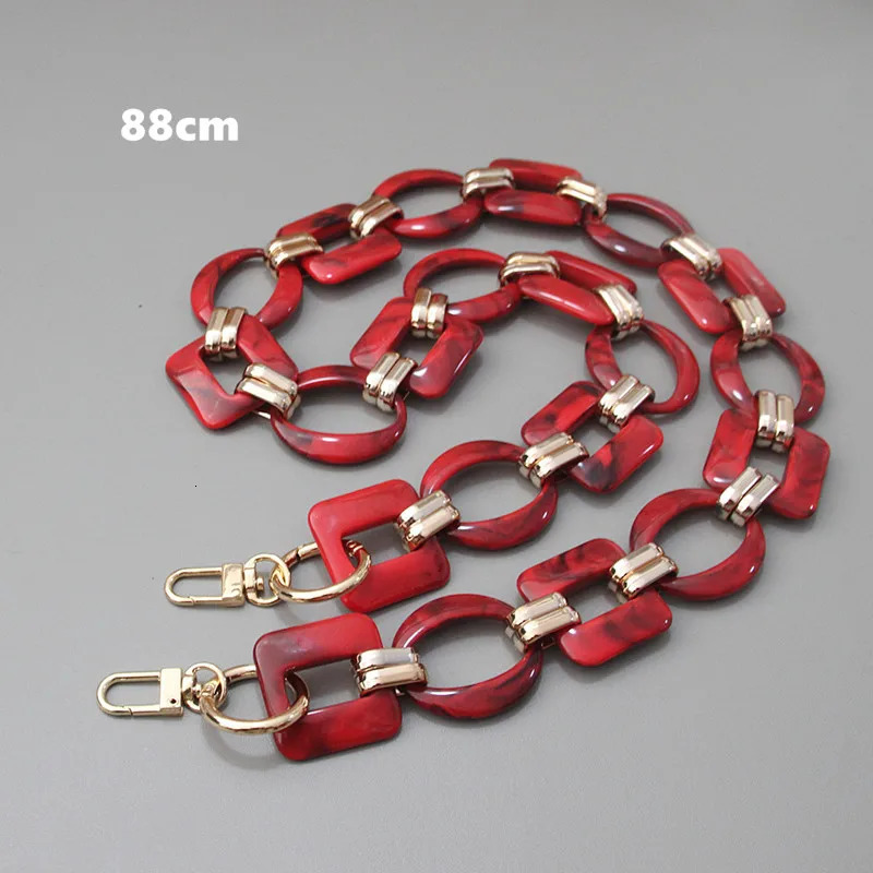 Fashion Woman Bag Accessory Detachable Replacement Red Ink Acrylic Metal Chain Strap Women Shoulder Clutch Chains 251030