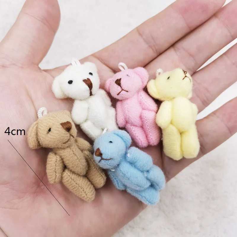 20 pieces of Kawaii teddy bear plush toys 4cm mini teddy bear stuffed plush dolls for girls key link heads movable bears childrens gifts W250402