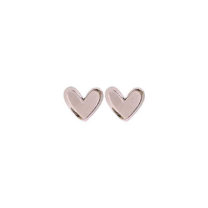2024 New Arrival Light Luxury Elegant Simple Wire-drawing Love Stud Earrings For Women Fashion Sweet Metal Jewelry Gifts Y250401