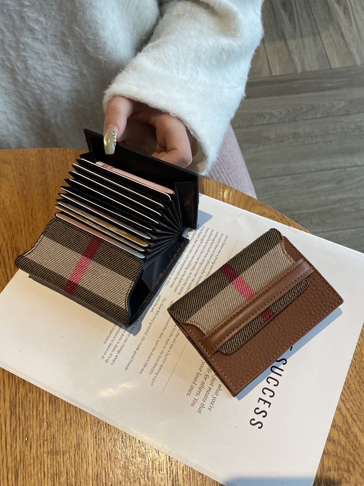 Luxury Wallet 2025 New Plaid Women's Card Holder, Genuine Leather Slim Wallet with Multi Card Slots, Multi-Functional ID & Coin Purse Free Shippi