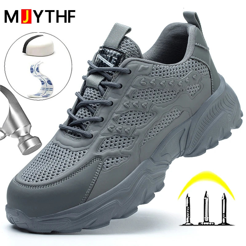 Breathable Mesh Safety Shoes Men White Protective Shoes For Men Women Work Sneakers Summer Lightweight Indestructible Shoes 251030