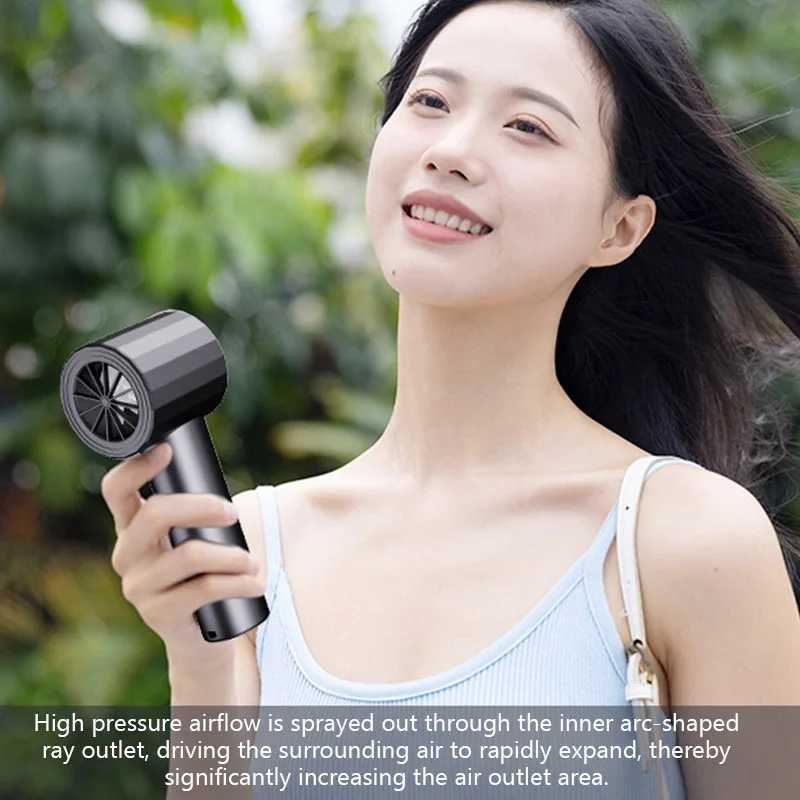 Portable handheld fan 100 speed turbo household electric fan brushless mini outdoor USB digital display small camping fan air coolerXJ250402
