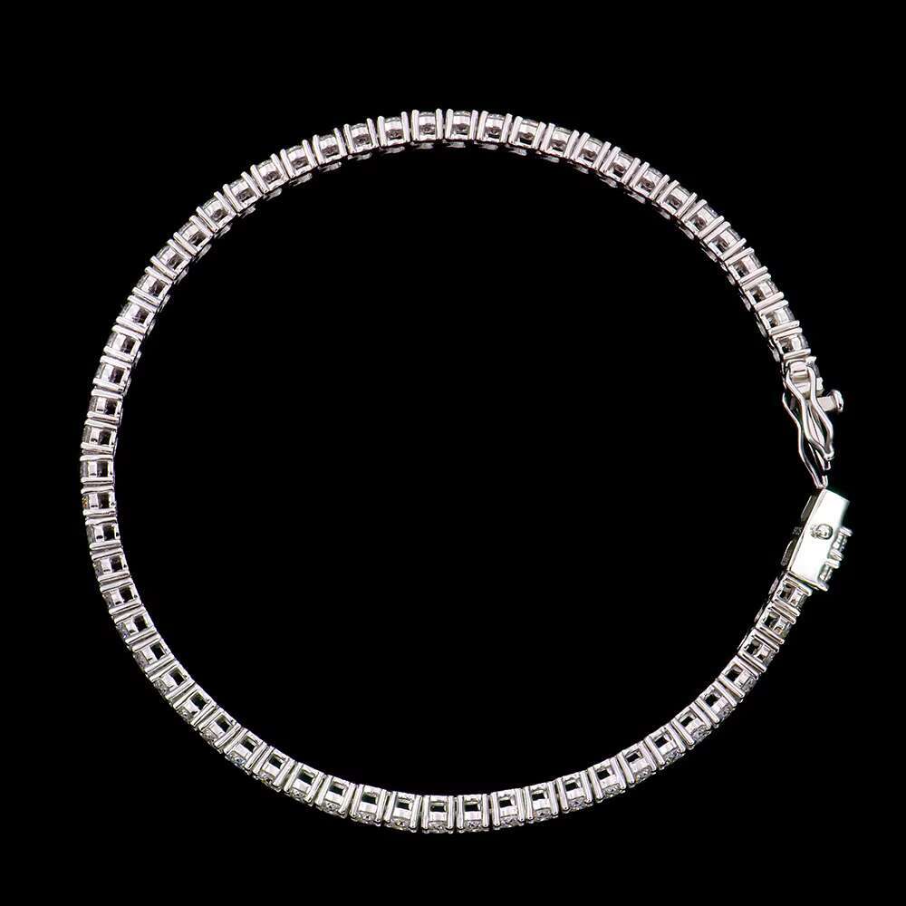 Lowest Price Ever Men Women Hip Hop 3mm Sier Gra Certified Vvs Mossanite Dia Jewelry Tennis Chain Bracelet Moissanite