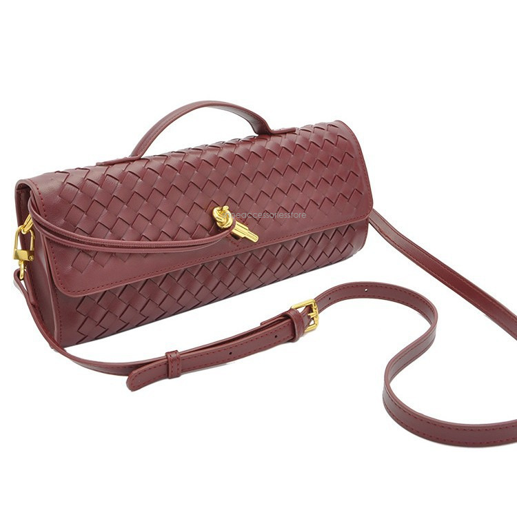 New Free Shipping Designer Bag Hot Selling Handmade Soft Leather Stick Horizontal Square Organ Bag Solid Color Hand-held Diagonal Cross Women's B