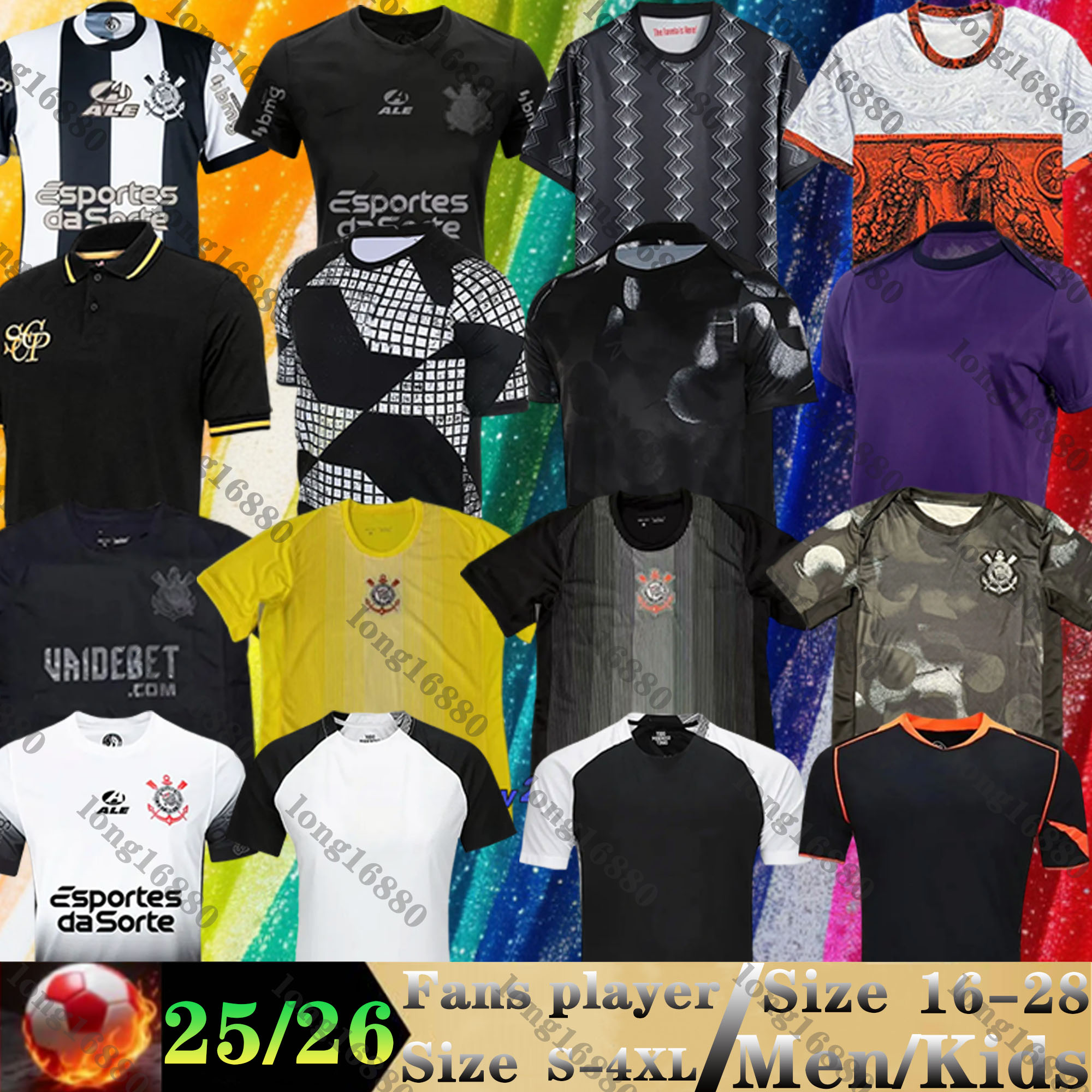 2024 2025 2026 Corinthias Soccer Jerseys CorinthiansS 3rd YURI ALBERTO ROMERO TALLES MAGNO CARRILLO D. GARRO MARTINEZ TORRES CACA 24 25 26 men kids Kit football shirts