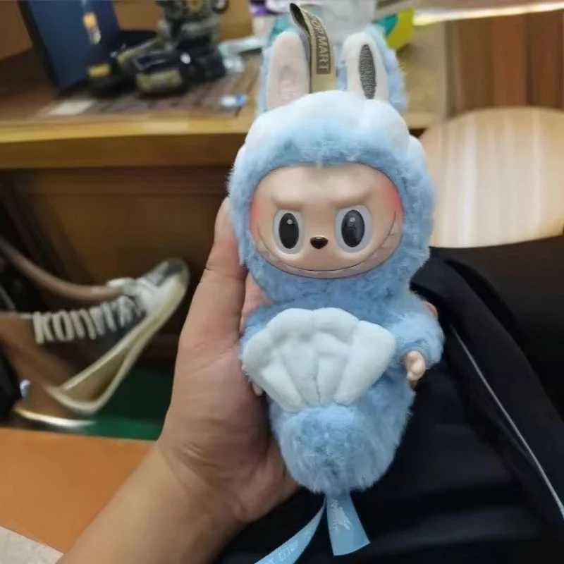 Labubu Blue Fairy Macaron Mermaid Heartbeat Bubble Plush Vinyl Base Meat Doll Plush Pendant Keychain Cute Doll Toy Childrens Gift W250402