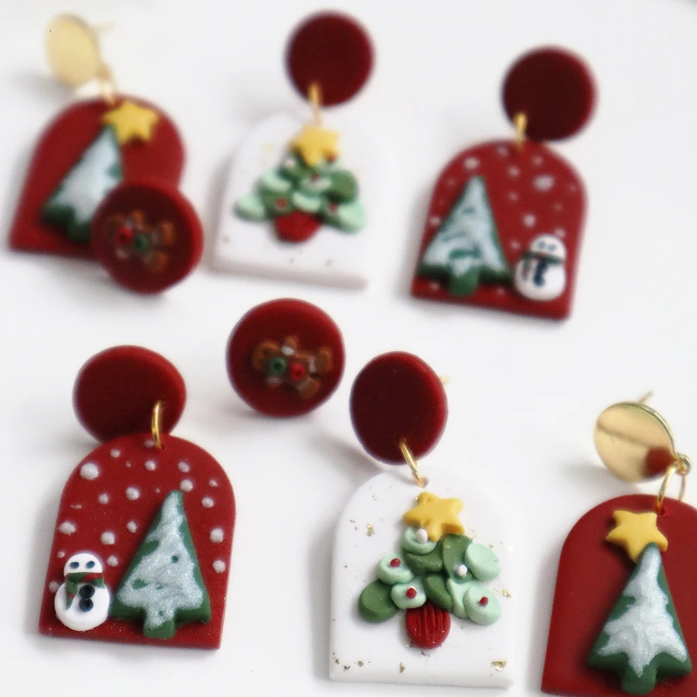 2025 Christmas Snowman Dangle Earrings for Women Girls Christmas Tree Pendant Earring Gingerbread Man Stud Earring Gift Jewelry 251031