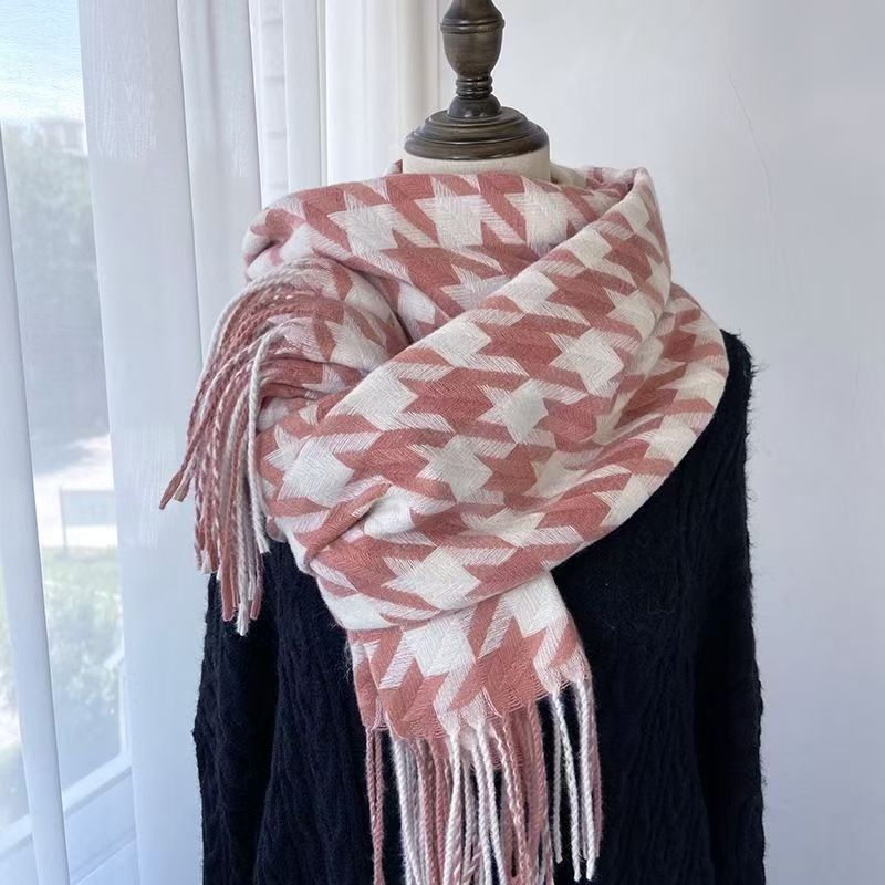T401 scarf winter women 2025 new all-match high-grade shawl tassel Korean version plaid warm couple thickened neck scarf