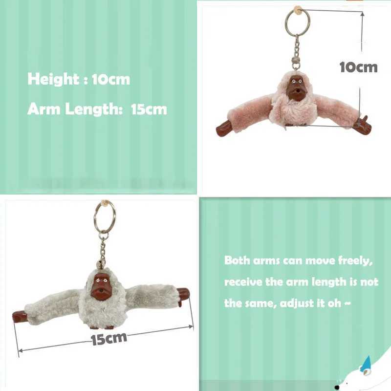 Plush monkey keychain fun gibbon car keychain gorilla backpack pendant long arm animal bag pendant keyring decoration gift W250402