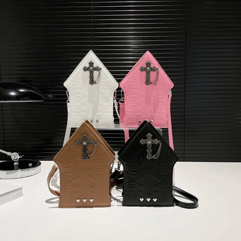 Personalized And Creative Womens Threedimensional House Shaped Crossbody Bag Fashionable Rivet Shoulder Bags For Woman 251030