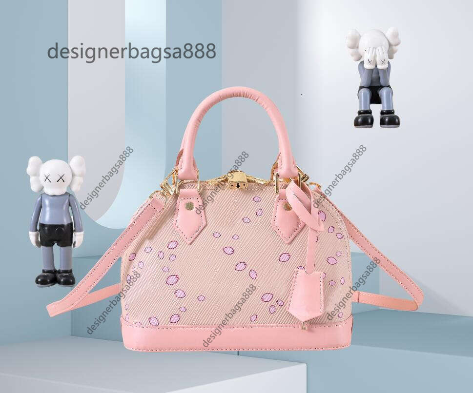 2025 womens murakami designer bag pink cherry blossoms crossbody bags women leather shoulder tote handbag purse high quality M13104
