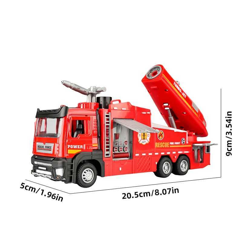 1/32 fire toy car die-casting metal photoacoustic silation water spray rescue truck model Free shipping