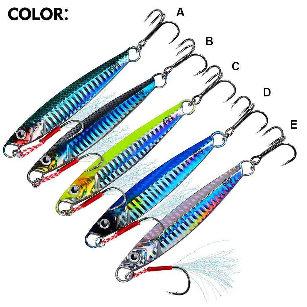 PROBEROS Luya Iron Plate Sea Fishing Metal Bionic Bait 17g/21g/24g/30g/40g/60g Double Hooks Luminous Fake Bait Wholesale Z250411