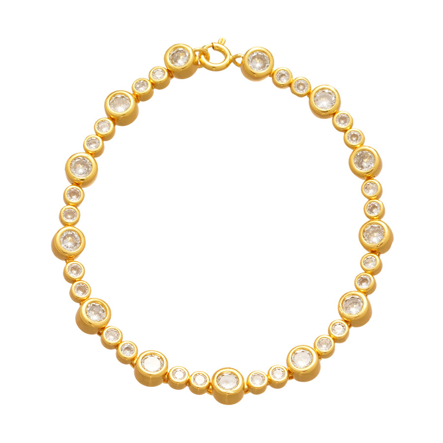 Korean Style INS Zircon Round Light Luxury High-End Feel Bracelet Simple Niche Design Sense Elegant Jewelry Wholesale - view 9
